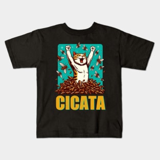 Cicata Funny Cicada Cat Kids T-Shirt
